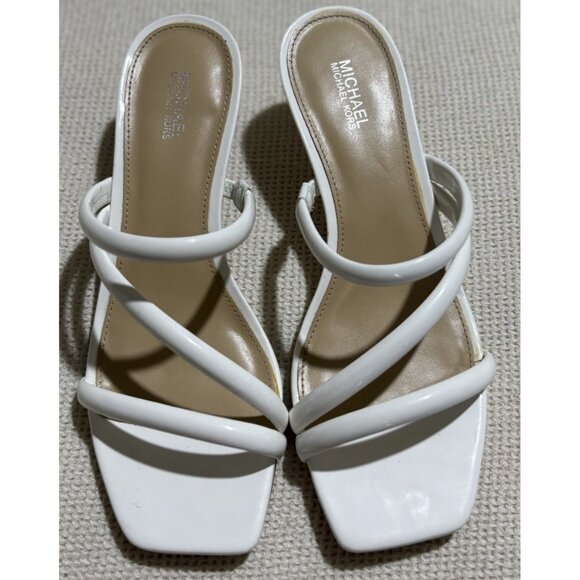 Michael Kors White strappy sandal Slide heels Size 6.5 - Picture 3 of 8